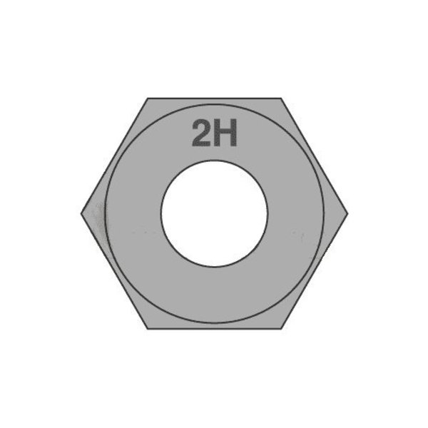Newport Fasteners Heavy Hex Nut, 3/4"-10, Steel, Grade 2H, Plain, 47/64 in Ht, 50 PK 883878-PR-50